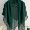 1pc Minimalist Solid Color Lightweight Breathable 110cm Chiffon Square Scarf, Women Fashion Versatile Bandana, Thin Summer Sun Protection Neck Scarf